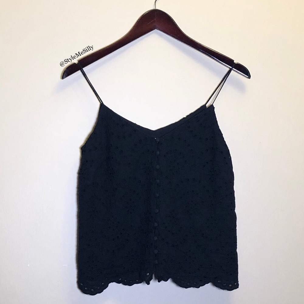 Maurices black “solid eyelet button down cami” - Picture 2 of 8